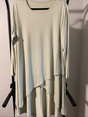 SHEIN Light Sage Green Long Sleeve Layered Tunic